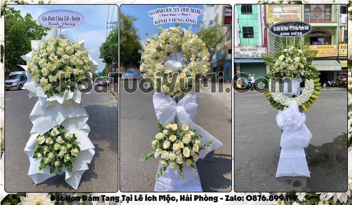 vòng hoa viếng đám tang tại Phường Lê Ích Mộc, Hải Phòng
