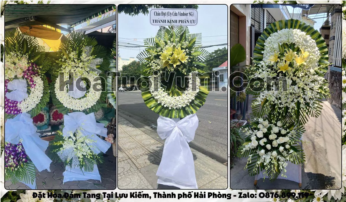 vòng hoa viếng đám tang tại Phường Lưu Kiếm, Thành phố Hải Phòng