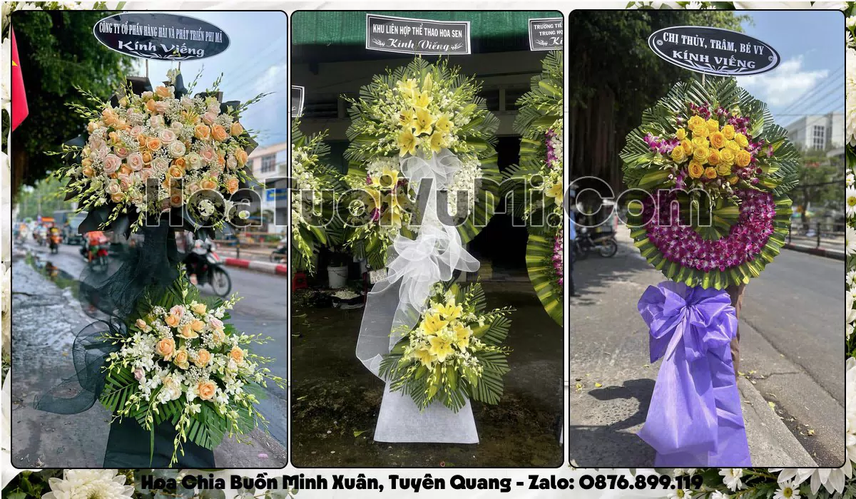 Vòng hoa viếng đám tang tại Phường Minh Xuân, Tỉnh Tuyên Quang