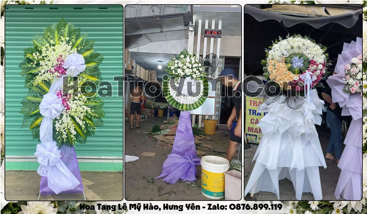 vòng hoa viếng Phường Mỹ Hào, Hưng Yên