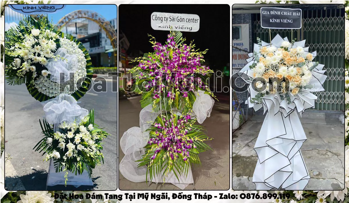 Vòng hoa viếng đám tang tại Phường Mỹ Ngãi, Tỉnh Đồng Tháp
