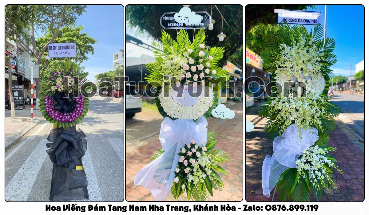 Vòng hoa viếng đám tang tại Phường Nam Nha Trang, Khánh Hòa
