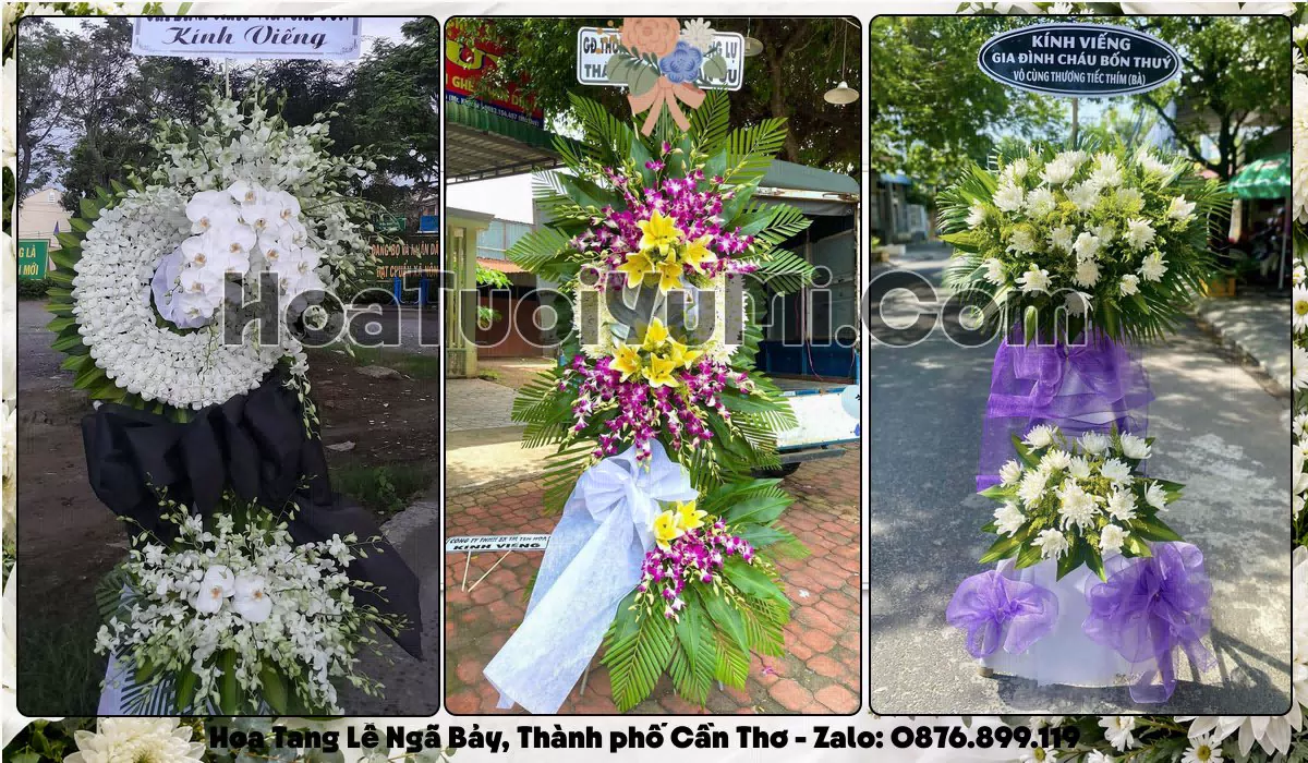 vòng hoa viếng đám tang tại Phường Ngã Bảy, Thành phố Cần Thơ