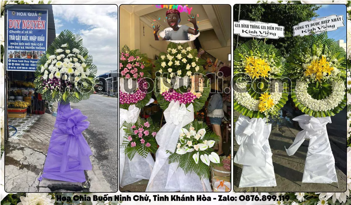 vòng hoa viếng đám tang tại Phường Ninh Chử, Tỉnh Khánh Hòa