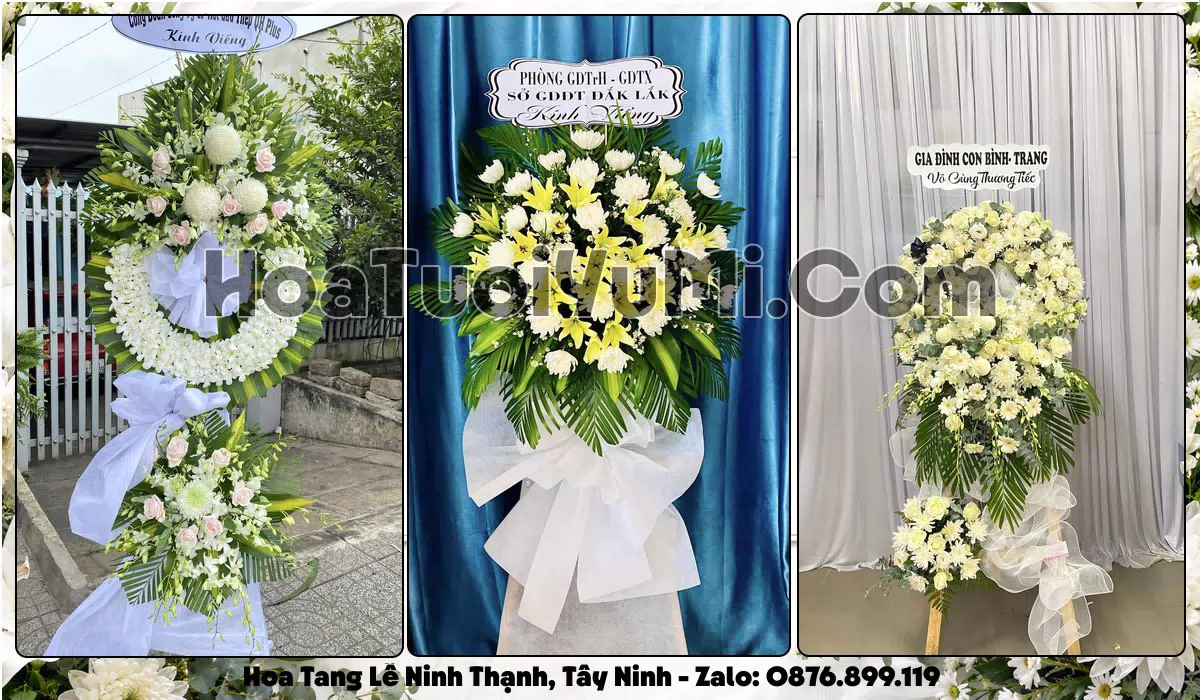 Vòng hoa viếng đám tang tại Phường Ninh Thạnh, Tỉnh Tây Ninh
