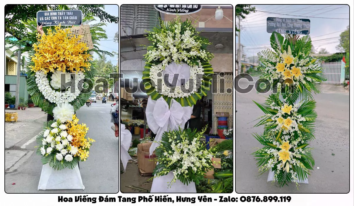 Vòng hoa viếng đám tang tại Phường Phố Hiến, Hưng Yên