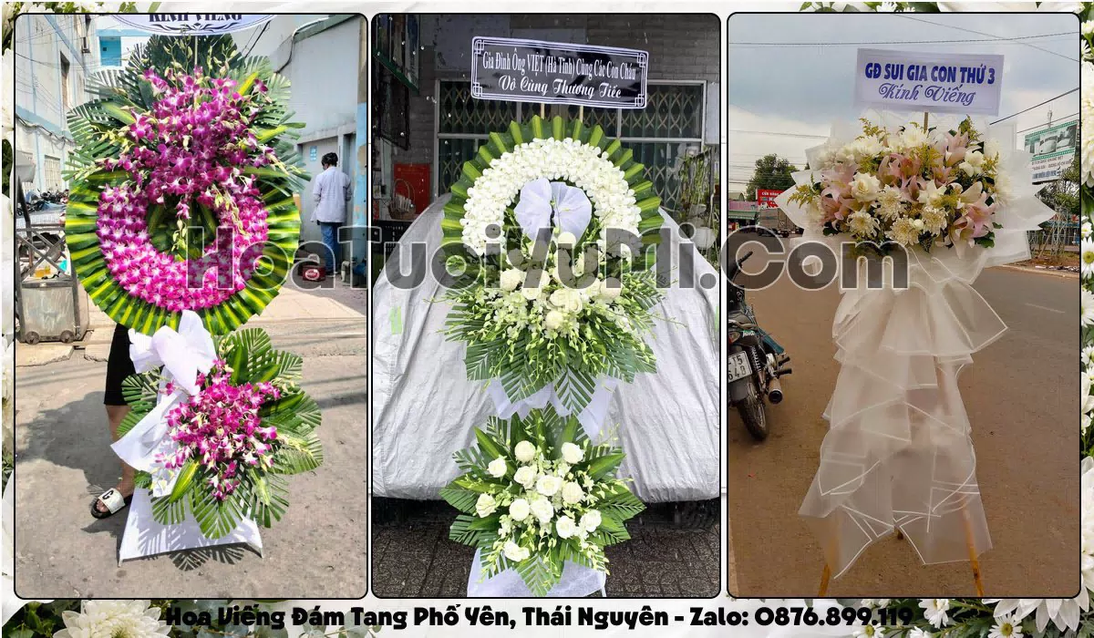 Vòng hoa viếng đám tang tại Phường Phổ Yên, Thái Nguyên