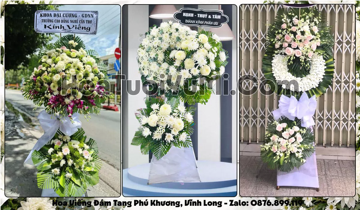 vòng hoa viếng đám tang tại Phường Phú Khương, Tỉnh Vĩnh Long