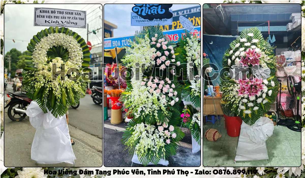 Vòng hoa viếng đám tang tại Phường Phúc Yên, Phú Thọ