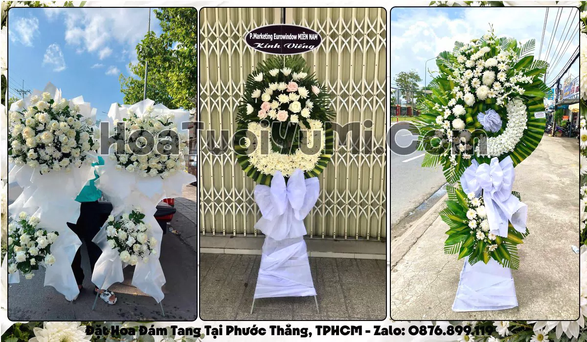 Vòng hoa viếng đám tang tại Phường Phước Thắng, Thành phố Hồ Chí Minh
