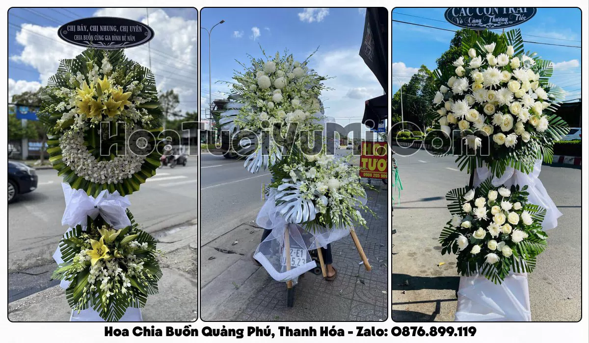 vòng hoa viếng đám tang Phường Quảng Phú Tỉnh Thanh Hóa