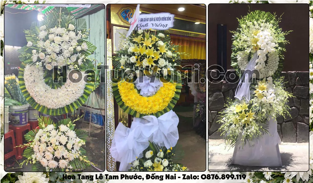 Vòng hoa viếng đám tang tại Phường Tam Phước, Tỉnh Đồng Nai
