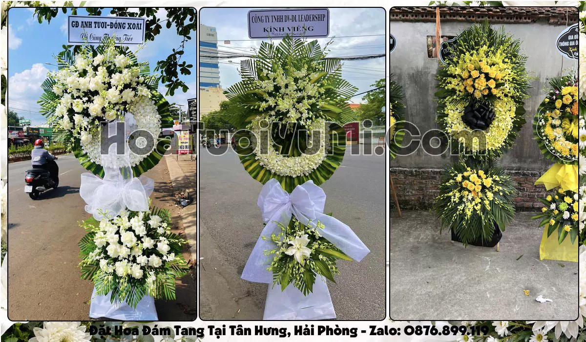 vòng hoa viếng đám tang tại Phường Tân Hưng Hải Phòng