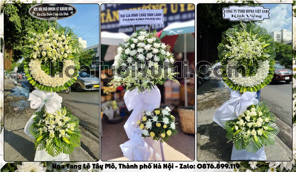 Vòng hoa viếng đám tang tại Phường Tây Mỗ, Thành phố Hà Nội