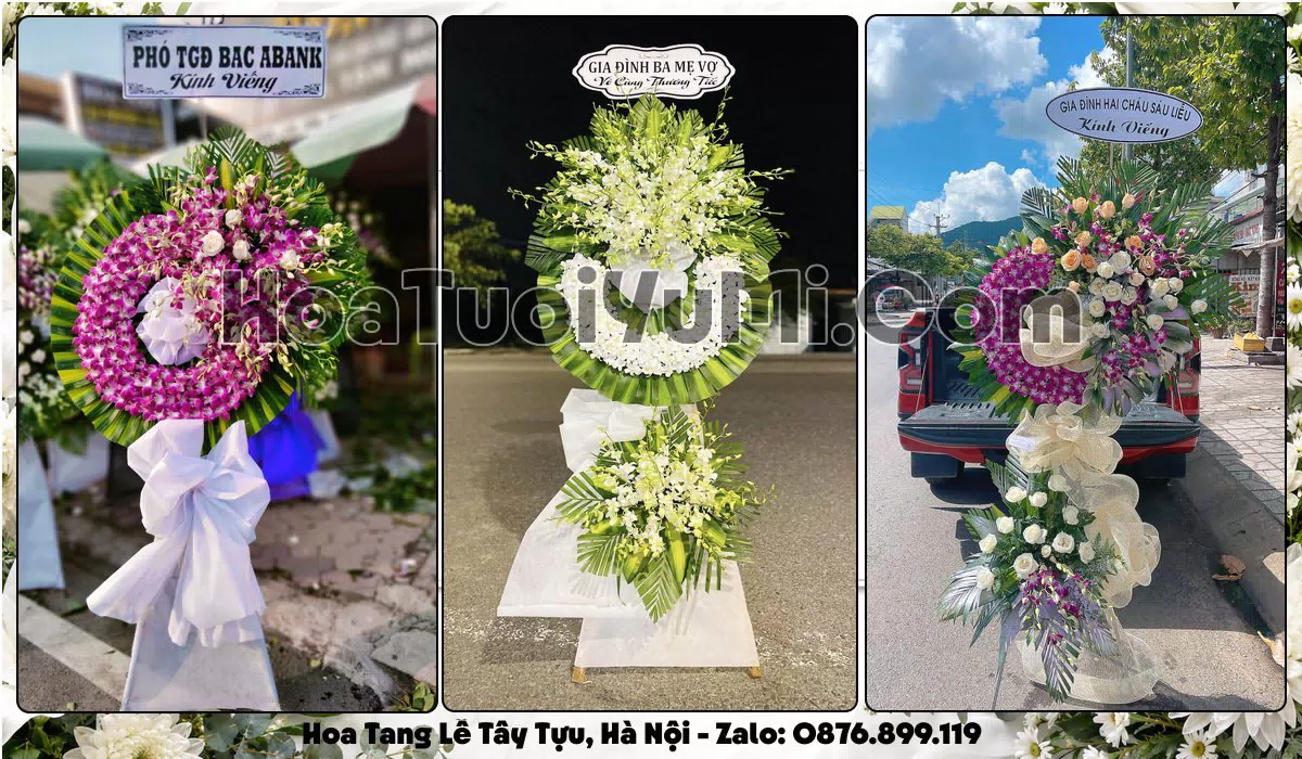 Vòng hoa viếng đám tang tại Phường Tây Tựu, Thành phố Hà Nội
