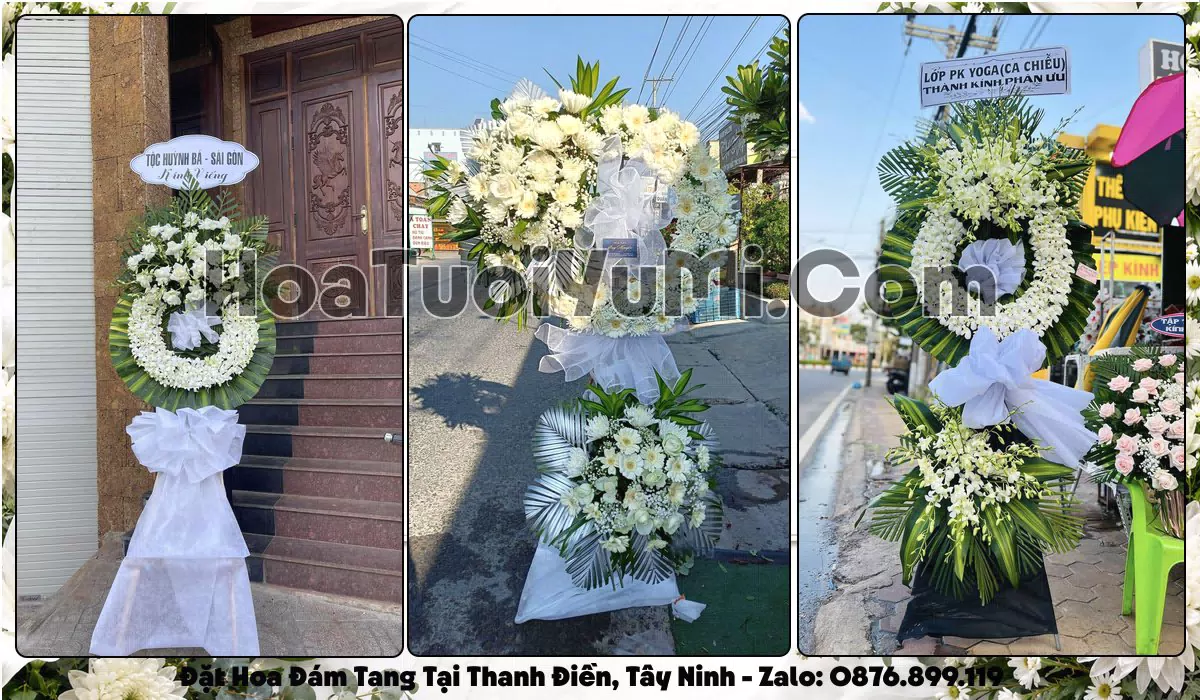 Vòng hoa viếng đám tang tại Phường Thanh Điền, Tây Ninh