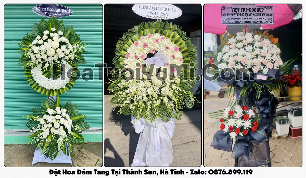 vòng hoa viếng đám tang tại Phường Thành Sen Hà Tĩnh