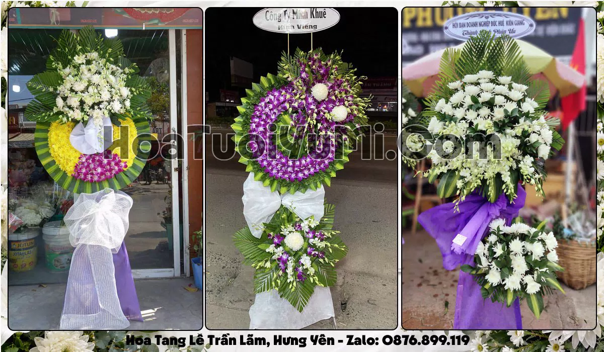 Vòng hoa viếng đám tang tại Phường Trần Lãm, Tỉnh Hưng Yên