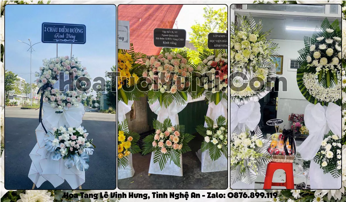 vòng hoa viếng đám tang tại Phường Vinh Hưng