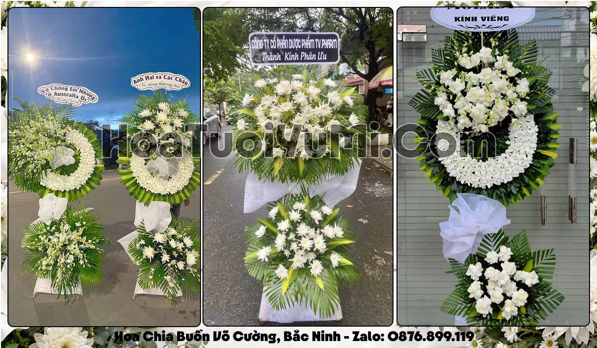 Vòng hoa viếng đám tang tại Phường Võ Cường, Tỉnh Bắc Ninh