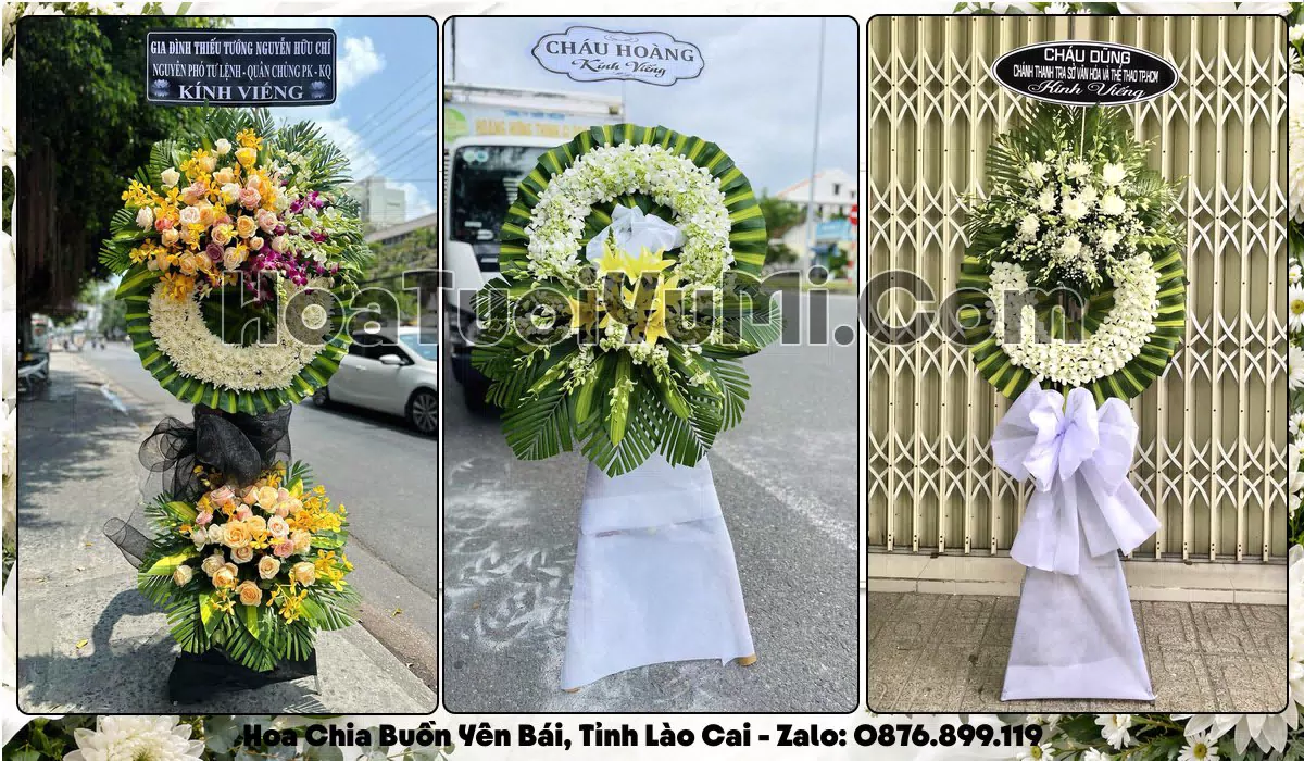 vòng hoa viếng đám tang tại Phường Yên Bái, Tỉnh Lào Cai