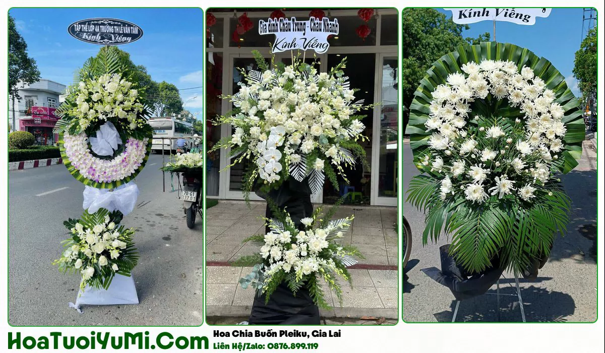 vòng hoa viếng đám tang tại Phường Pleiku, Gia Lai