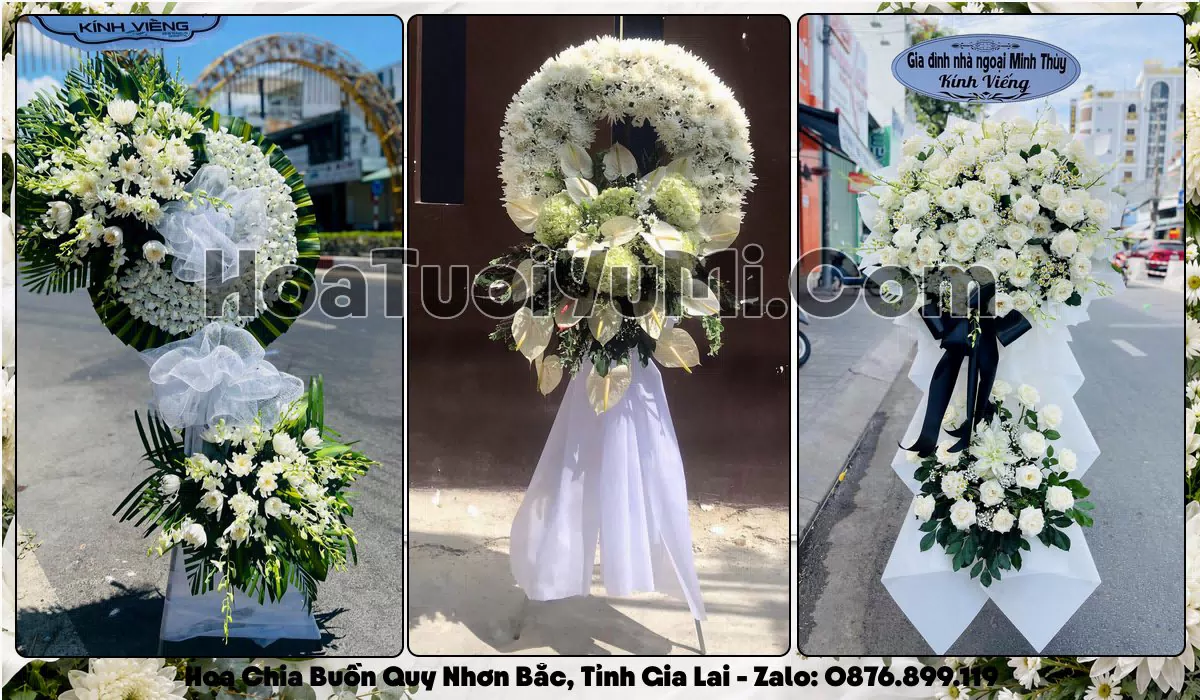 Vòng hoa viếng đám tang tại Phường Quy Nhơn Bắc, Tỉnh Gia Lai