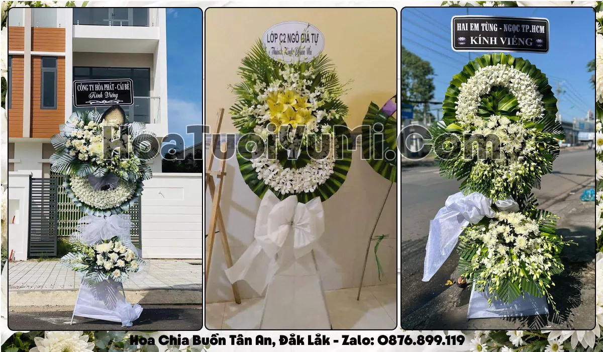 vòng hoa viếng đám tang Phường Tân An Đắk Lắk