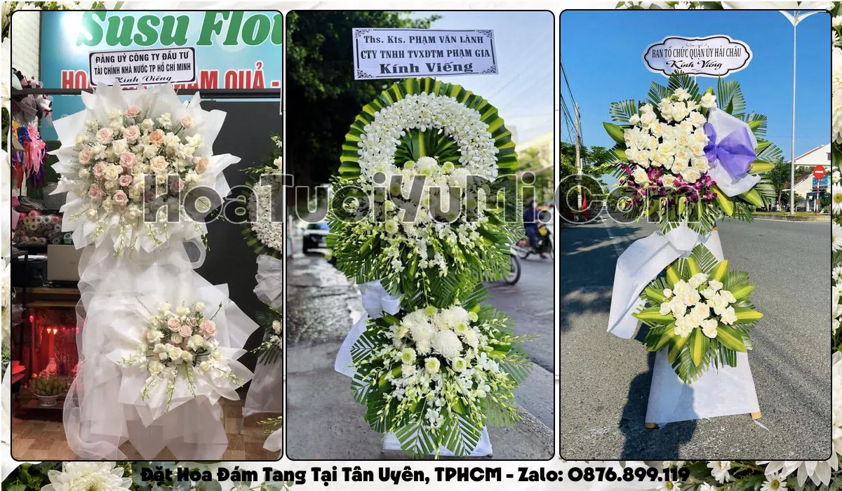 vòng hoa viếng đám tang tại Tân Uyên TPHCM