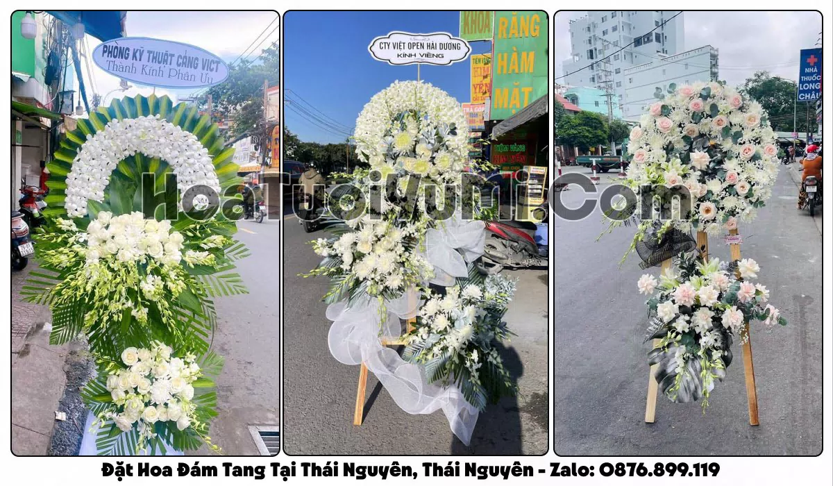 vòng hoa viếng đám tang tại Phường Thái Nguyên