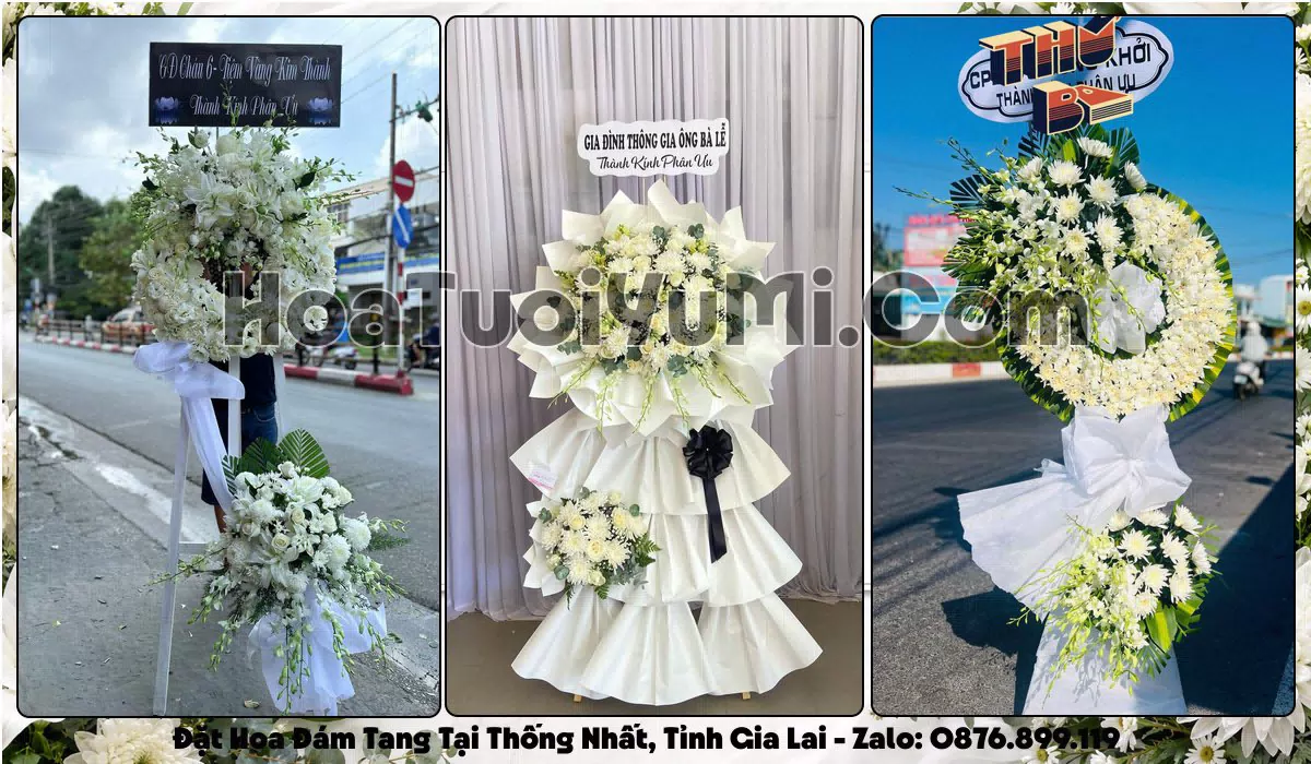 vòng hoa viếng đám tang tại Phường Thống Nhất