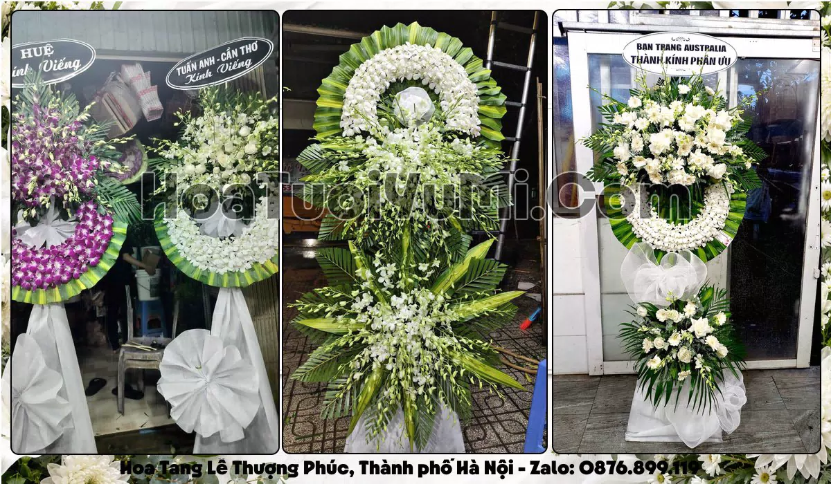 Vòng hoa viếng đám tang tại Xã Thượng Phúc, Thành phố Hà Nội