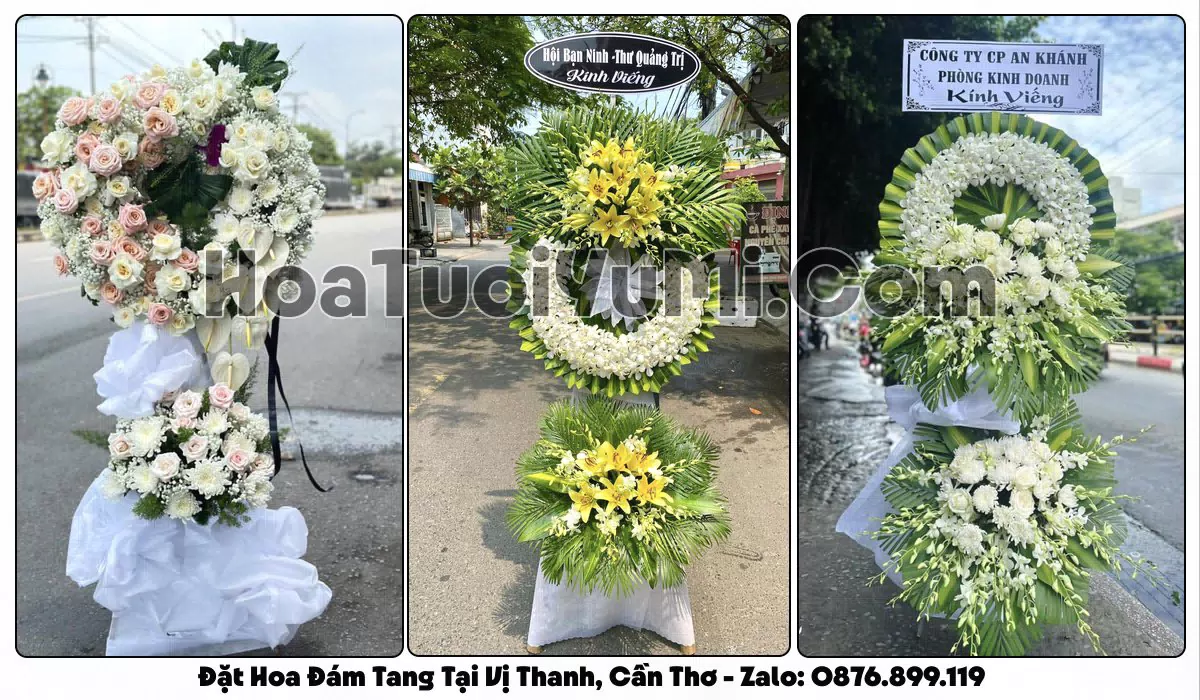 vòng hoa viếng đám tang tại Phường Vị Thanh Cần Thơ