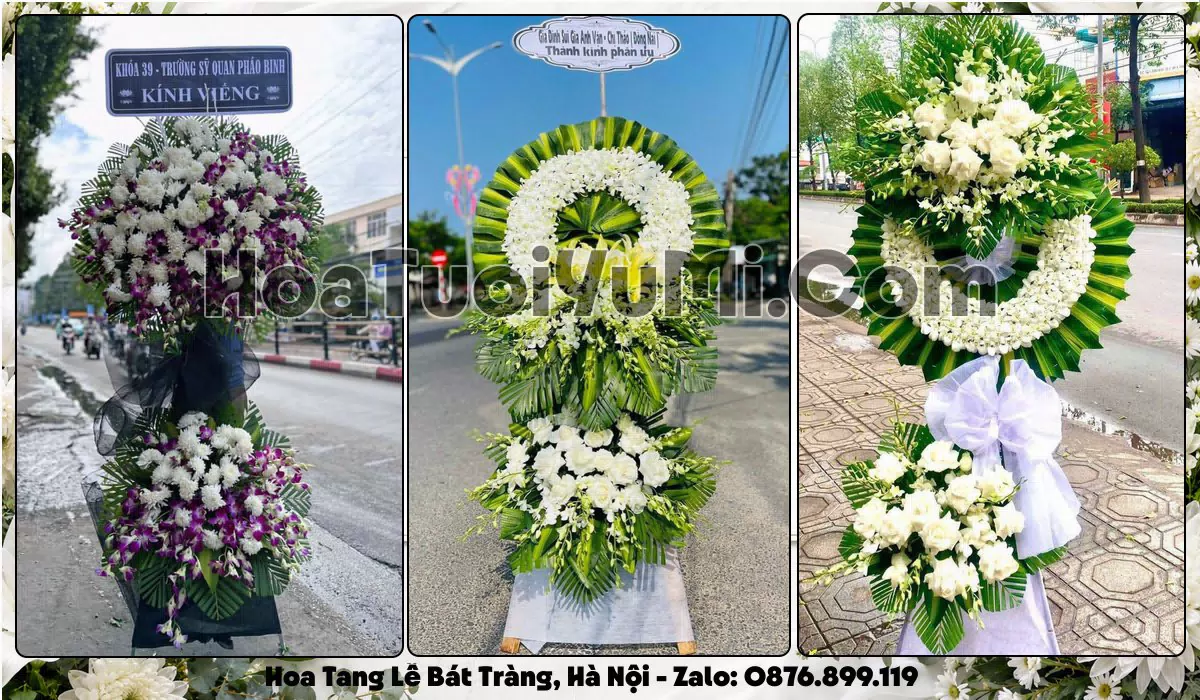 vòng hoa viếng đám tang tại Xã Bát Tràng Hà Nội