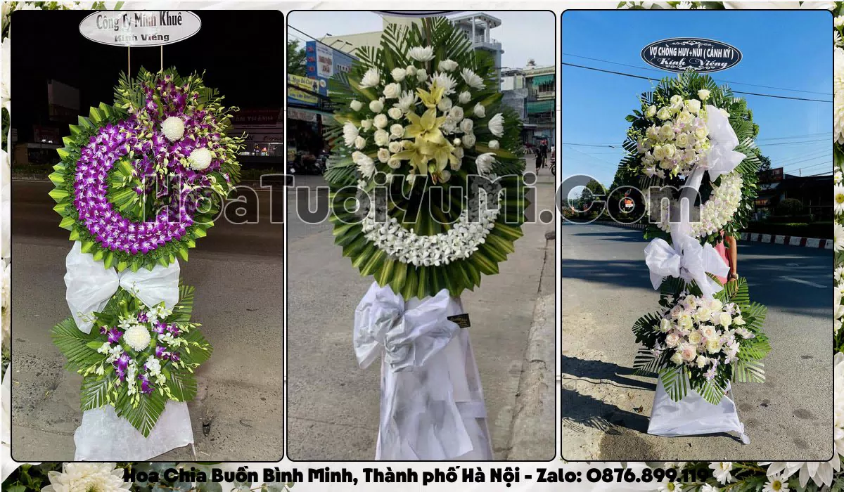 Vòng hoa viếng đám tang tại Xã Bình Minh, Thành phố Hà Nội