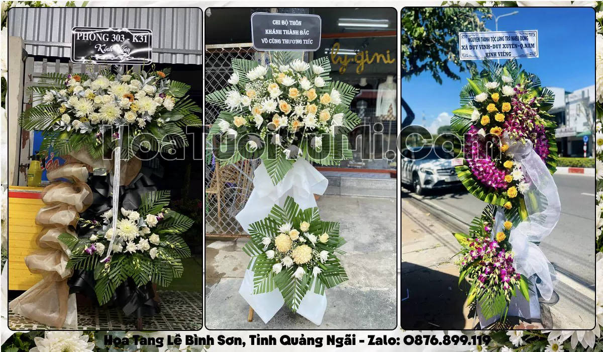 vòng hoa viếng đám tang tại Xã Bình Sơn, Quảng Ngãi