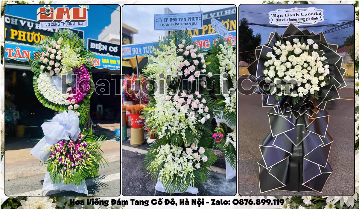 vòng hoa viếng đám tang tại Xã Cổ Đô, Thành phố Hà Nội
