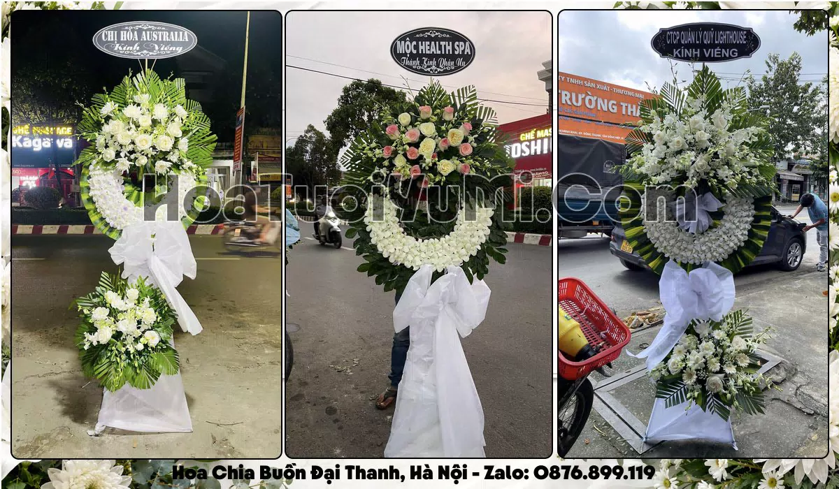 Vòng hoa viếng đám tang tại Xã Đại Thanh, Thành phố Hà Nội