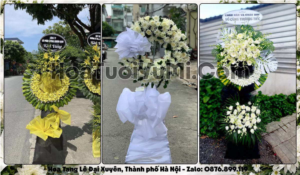 vòng hoa viếng đám tang tại Xã Đại Xuyên, Hà Nội