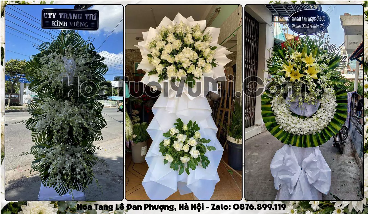 Vòng hoa viếng đám tang tại Xã Đan Phượng, Thành phố Hà Nội