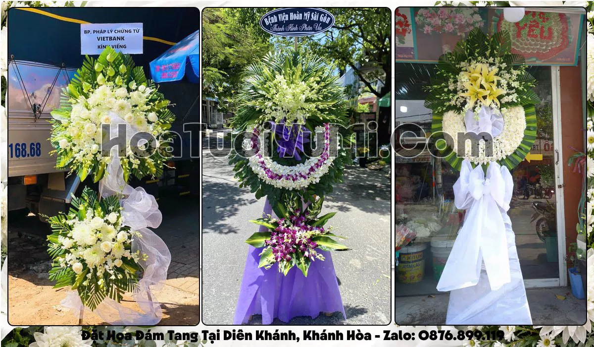Vòng hoa viếng đám tang tại Xã Diên Khánh, Tỉnh Khánh Hòa