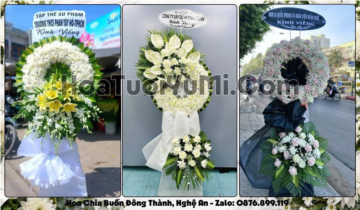 vòng hoa viếng tang lễ tại Xã Đông Thành, Tỉnh Nghệ An