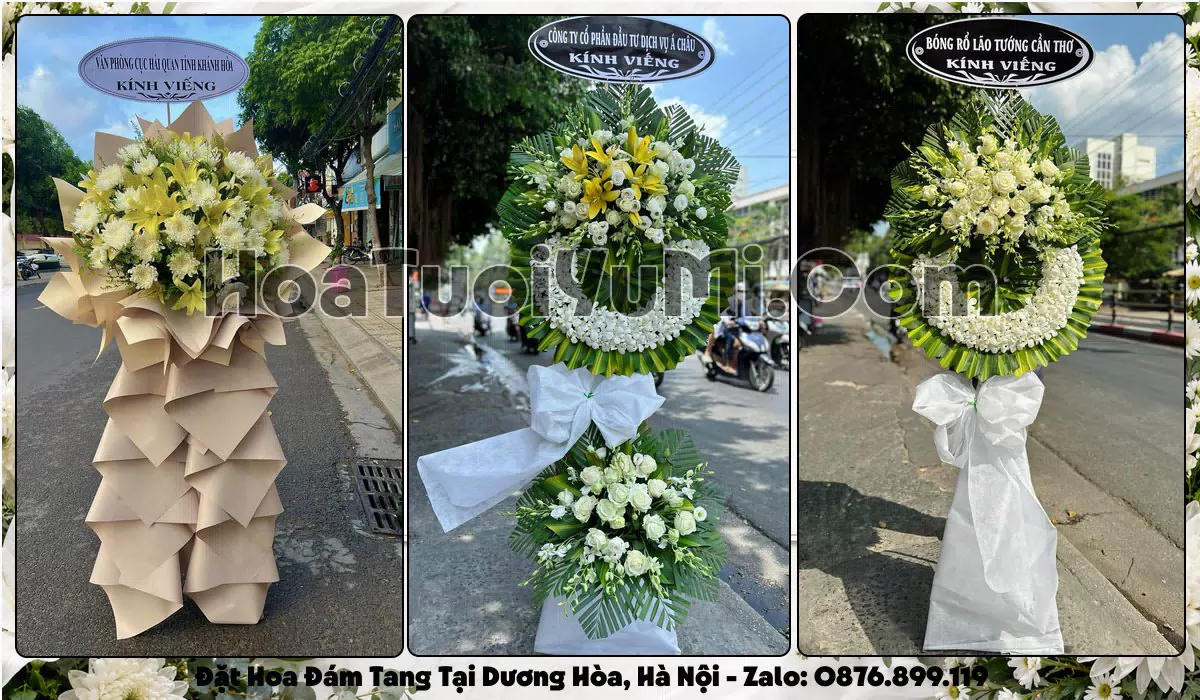 Vòng hoa viếng đám tang tại Xã Dương Hòa, Thành phố Hà Nội