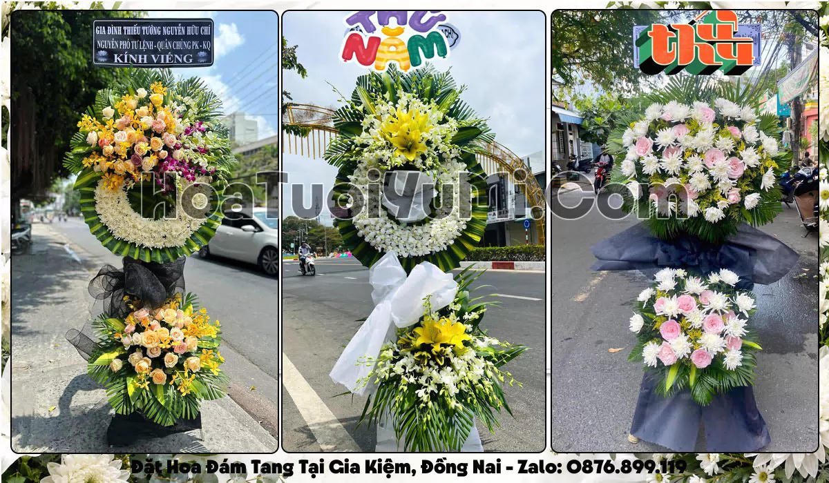 vòng hoa viếng tang lễ tại Xã Gia Kiệm, Tỉnh Đồng Nai