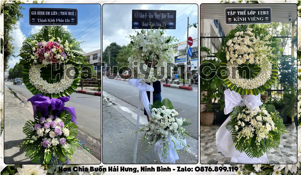 Vòng hoa viếng đám tang tại Xã Hải Hưng, Tỉnh Ninh Bình