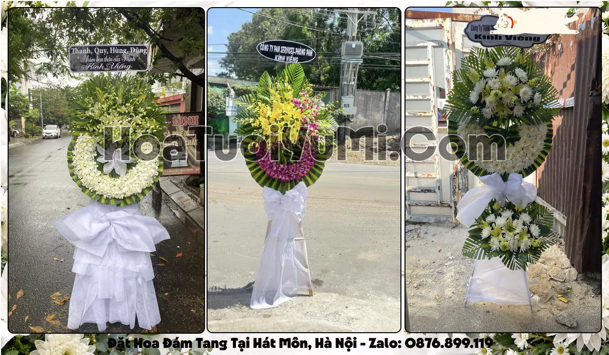 Vòng hoa viếng đám tang tại Xã Hát Môn, Thành phố Hà Nội