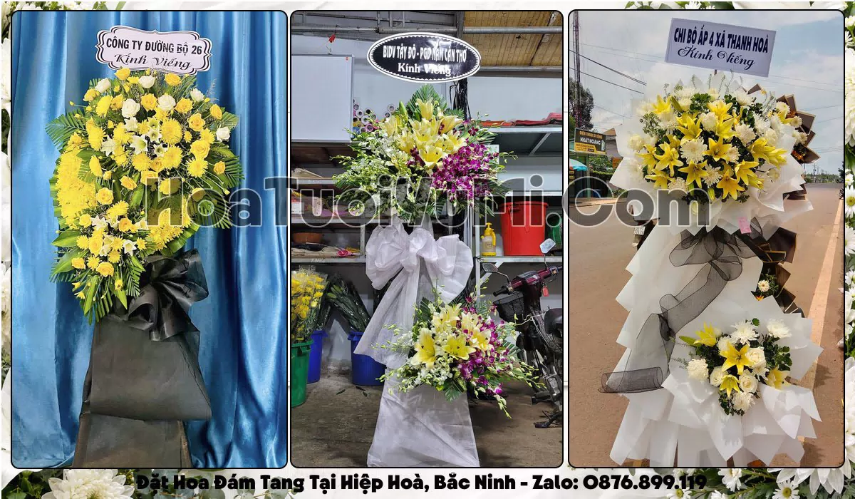 vòng hoa viếng đám tang tại Xã Hiệp Hoà, Tỉnh Bắc Ninh