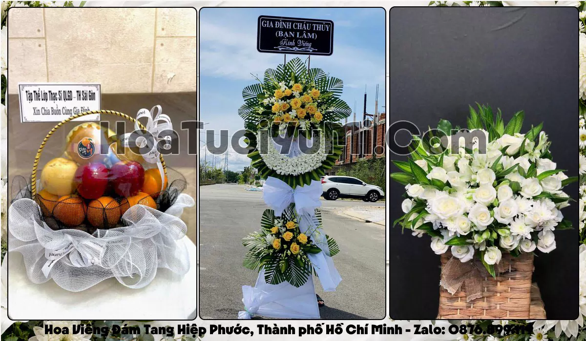 vòng hoa viếng đám tang tại Xã Hiệp Phước, Thành phố Hồ Chí Minh