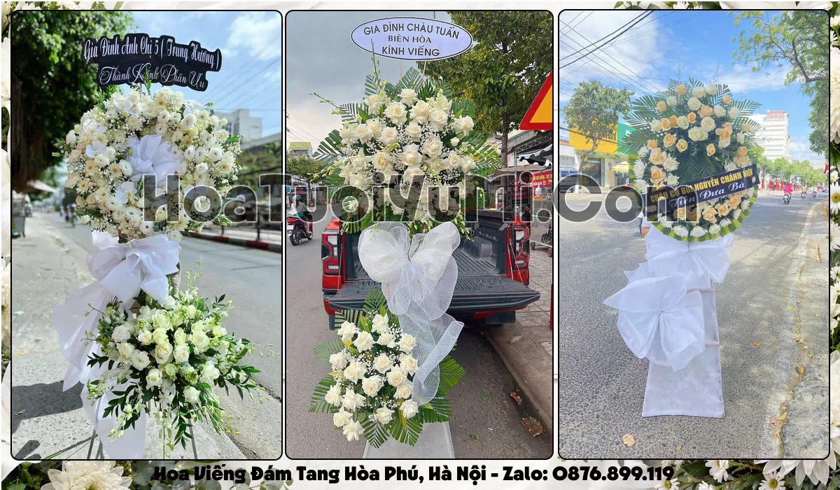 Vòng hoa viếng đám tang tại Xã Hòa Phú, Thành phố Hà Nội