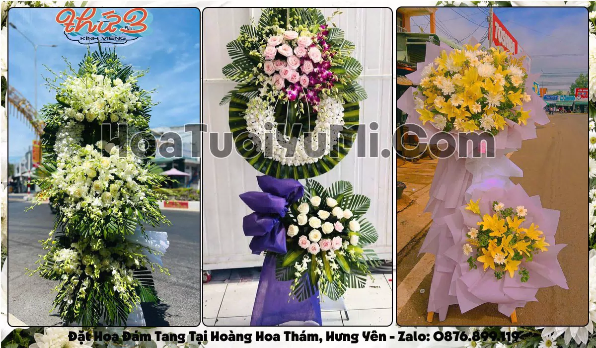 vòng hoa viếng tang lễ tại Xã Hoàng Hoa Thám, Tỉnh Hưng Yên